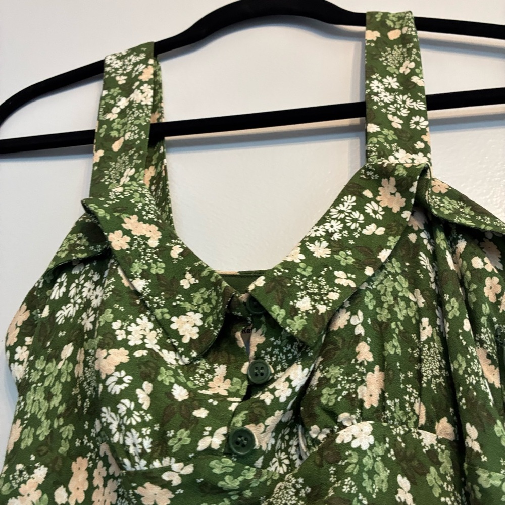 Reformation Green Floral Midi Dress, Size 4 - Picture 4 of 9